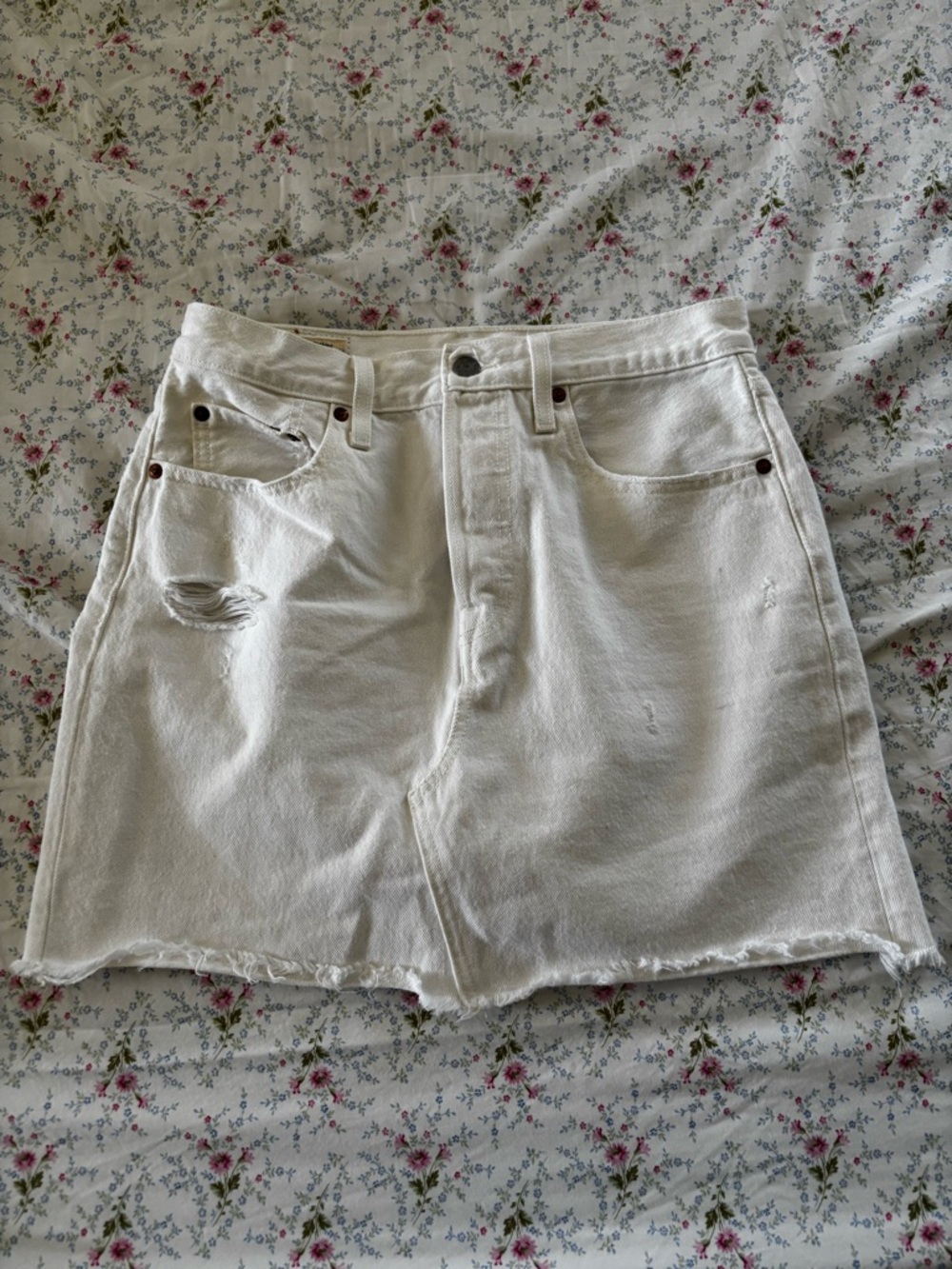 Levi's White Denim Skirt